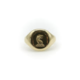 18K Gold Goldsmiths and Silversmiths Eagle Intaglio Signet Ring Kirsten's Corner