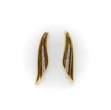 14K Gold and Diamond Wing Shaped Earrings Earrings Kirsten's Corner
