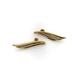 14K Gold and Diamond Wing Shaped Earrings Earrings Kirsten's Corner
