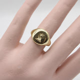 18K Gold Goldsmiths and Silversmiths Eagle Intaglio Signet Ring Kirsten's Corner