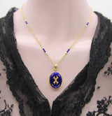 Fabergé 18K Gold Mariners Link Chain with Guilloché Enamel Stations Chain Kirsten's Corner