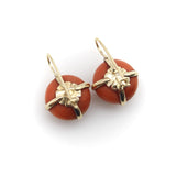 Pre-Revolutionary Russian 14K Gold Coral Earrings earrings Kirsten's Corner