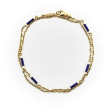 Fabergé 18K Gold Mariners Link Chain with Guilloché Enamel Stations Chain Kirsten's Corner