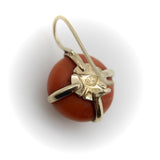 Pre-Revolutionary Russian 14K Gold Coral Earrings earrings Kirsten's Corner