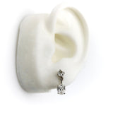 Platinum and Old Mine Cut Diamond Drop Earrings Earrings Kirsten's Corner