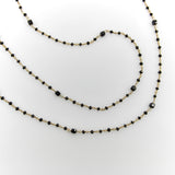 14K Gold Hand-Faceted Black Diamond Hand Wired Chain Necklace Necklace Kirsten's Corner