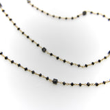 14K Gold Hand-Faceted Black Diamond Hand Wired Chain Necklace Necklace Kirsten's Corner