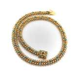 Etruscan Revival Portuguese Cannetille 19.2K Gold & Turquoise Necklace Necklace Kirsten's Corner Jewelry