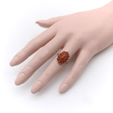 Retro 14K Gold Coral Cabochon Cluster Ring Kirsten's Corner