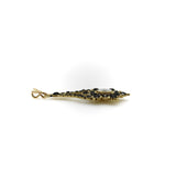 Georgian 14K Gold Flat Cut Onyx Mourning Pendant Pendant Kirsten's Corner