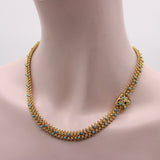 Etruscan Revival Portuguese Cannetille 19.2K Gold & Turquoise Necklace Necklace Kirsten's Corner Jewelry