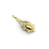 Georgian 14K Gold Flat Cut Onyx Mourning Pendant Pendant Kirsten's Corner