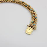Etruscan Revival Portuguese Cannetille 19.2K Gold & Turquoise Necklace Necklace Kirsten's Corner Jewelry