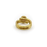 22K Gold Hand-Hammered Ring with Blue-Green Tourmaline Cabochon jewelry Kirsten's Corner