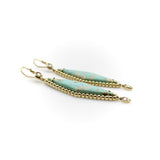 Signature 14K Gold Turquoise and Rose Cut Diamond Dangle Earrings Earrings Kirsten's Corner