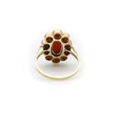 Retro 14K Gold Coral Cabochon Cluster Ring Kirsten's Corner