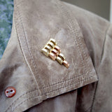 Retro Cartier 14K Yellow and Rose Gold Pyramid Dress Clips Kirsten's Corner