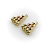 Retro Cartier 14K Yellow and Rose Gold Pyramid Dress Clips Kirsten's Corner