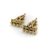 Retro Cartier 14K Yellow and Rose Gold Pyramid Dress Clips Kirsten's Corner