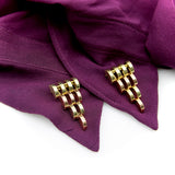 Retro Cartier 14K Yellow and Rose Gold Pyramid Dress Clips Kirsten's Corner