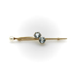Tiffany & Co. Edwardian 16K Gold Scarf Pin/ Brooch with Aquamarine and Pearl jewelry Tiffany & Co.