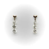 14K Gold Floating Diamond Dangle Earrings Earrings Kirsten's Corner