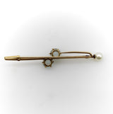 Tiffany & Co. Edwardian 16K Gold Scarf Pin/ Brooch with Aquamarine and Pearl jewelry Tiffany & Co.