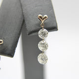 14K Gold Floating Diamond Dangle Earrings Earrings Kirsten's Corner