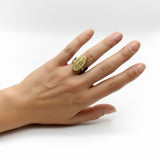 Ancient-Inspired Classical Sterling Silver and 24K Gold Ring with Diamonds ring Kirsten's Corner