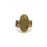 Ancient-Inspired Classical Sterling Silver and 24K Gold Ring with Diamonds ring Kirsten's Corner