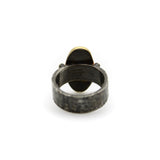 Ancient-Inspired Classical Sterling Silver and 24K Gold Ring with Diamonds ring Kirsten's Corner
