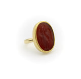 18K and 22K Gold Carnelian Intaglio Heron Ring from Metropolitan Museum of Art RING Kirsten's Corner