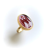 18K and 22K Gold Carnelian Intaglio Heron Ring from Metropolitan Museum of Art RING Kirsten's Corner