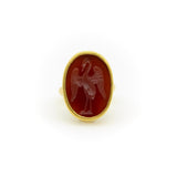 18K and 22K Gold Carnelian Intaglio Heron Ring from Metropolitan Museum of Art RING Kirsten's Corner