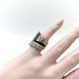 Art Deco Platinum Topped Diamond and Sapphire Ring with 14K Gold Shank Ring Kirsten's Corner