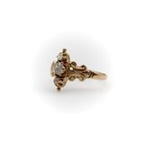 14K Gold Victorian Three-Stone Old Mine Cut Diamond Ring ring Kirsten's Corner