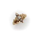 14K Gold Victorian Three-Stone Old Mine Cut Diamond Ring ring Kirsten's Corner