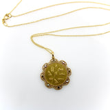 18K Gold Victorian Egyptian Revival Nekhbet Necklace with Diamonds and Pearls Necklaces, Pendants Kirsten's Corner