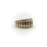 Vintage 14k Gold Diamond Encrusted Band ring Kirsten's Corner