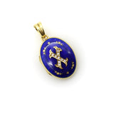 Fabergé 18K Gold Diamond Guilloche Enamel Locket locket Kirsten's Corner