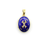 Fabergé 18K Gold Diamond Guilloche Enamel Locket locket Kirsten's Corner