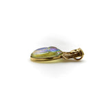 14K Gold Egyptian Revival Iridescent Scarab Pendant with Goddess pendant, Charm Kirsten's Corner