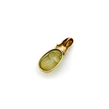 14K Gold Egyptian Revival Iridescent Scarab Pendant with Goddess pendant, Charm Kirsten's Corner