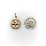 Edwardian 14K Gold “This Be Your Lucky Star” Pendant in German jewelry Kirsten's Corner