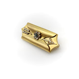 14K Gold Envelope Shaped Mourning Locket with Arrow Brooches, Pins Kirsten's Corner
