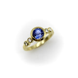 Signature Sapphire and Diamond Bezel Set 18K Gold Ring ring Kirsten's Corner