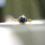 Signature Sapphire and Diamond Bezel Set 18K Gold Ring ring Kirsten's Corner