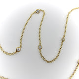 14K Gold Old European Cut Diamond by the Yard 17.5” Necklace Necklace Kirsten's Corner