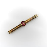 French 18K Gold Brooch with Bezel Set Tourmaline and Diamonds Brooches, Pins Kirsten's Corner