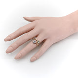 Contemporary 18K Gold and Platinum Bezel Set Toi et Moi Ring ring Kirsten's Corner